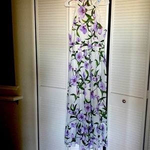 Purple white maxi dress